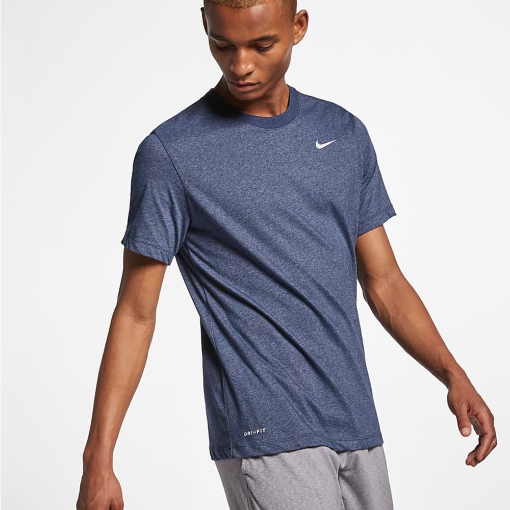 Nike Dri-FIT Men’s Heathered Blue Short Sleeve T-Shirt Size M Athletic